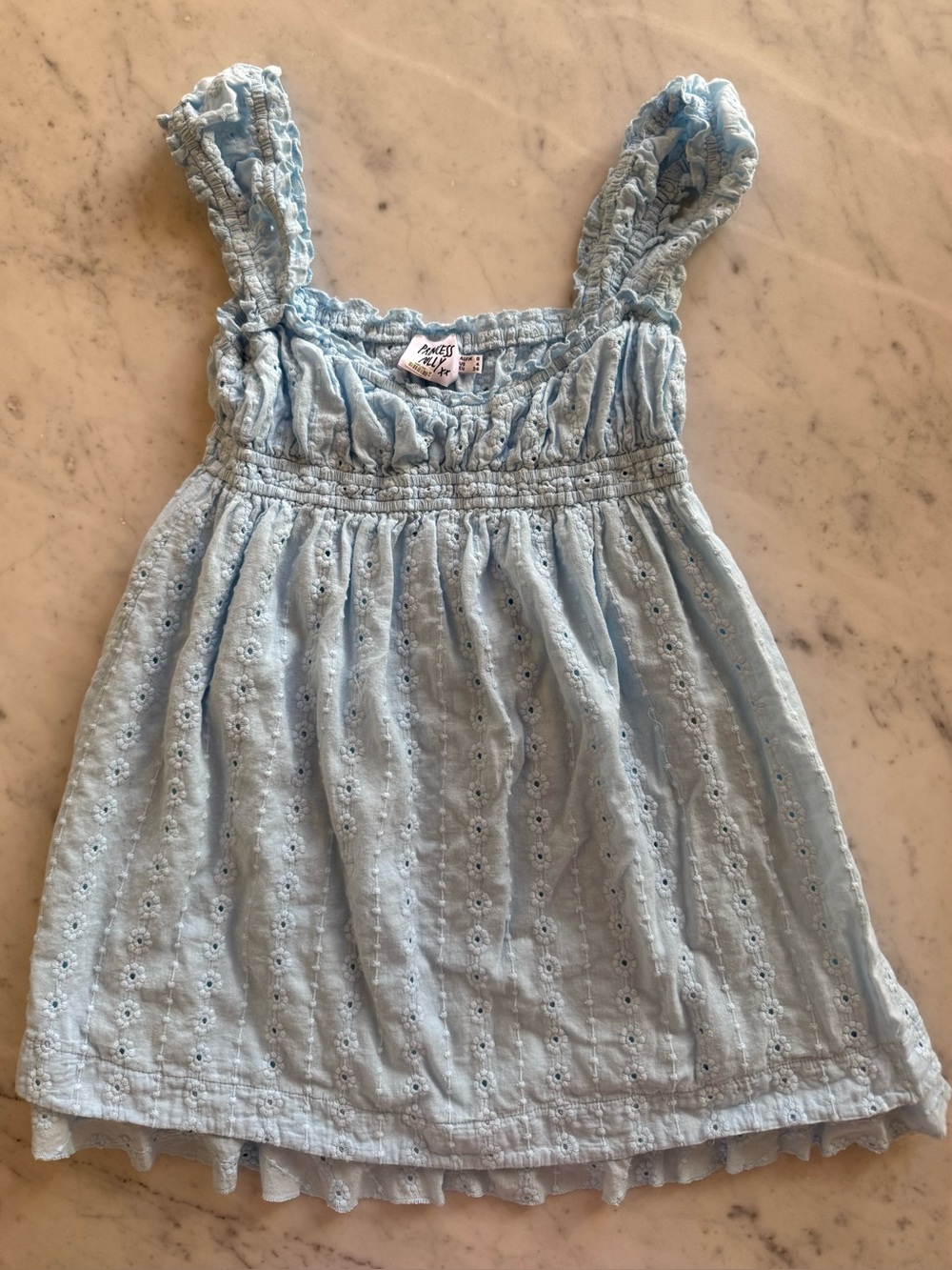 Wore once Princess Polly Carlita Babydoll Mini Mini Dress Blue size 4